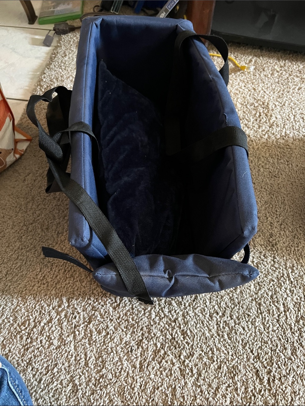 Navy Blue dog  Travel car seat with Carry Handles bundle & save